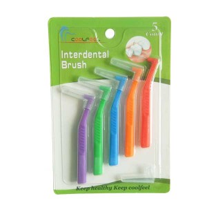 L shape interdental brushes